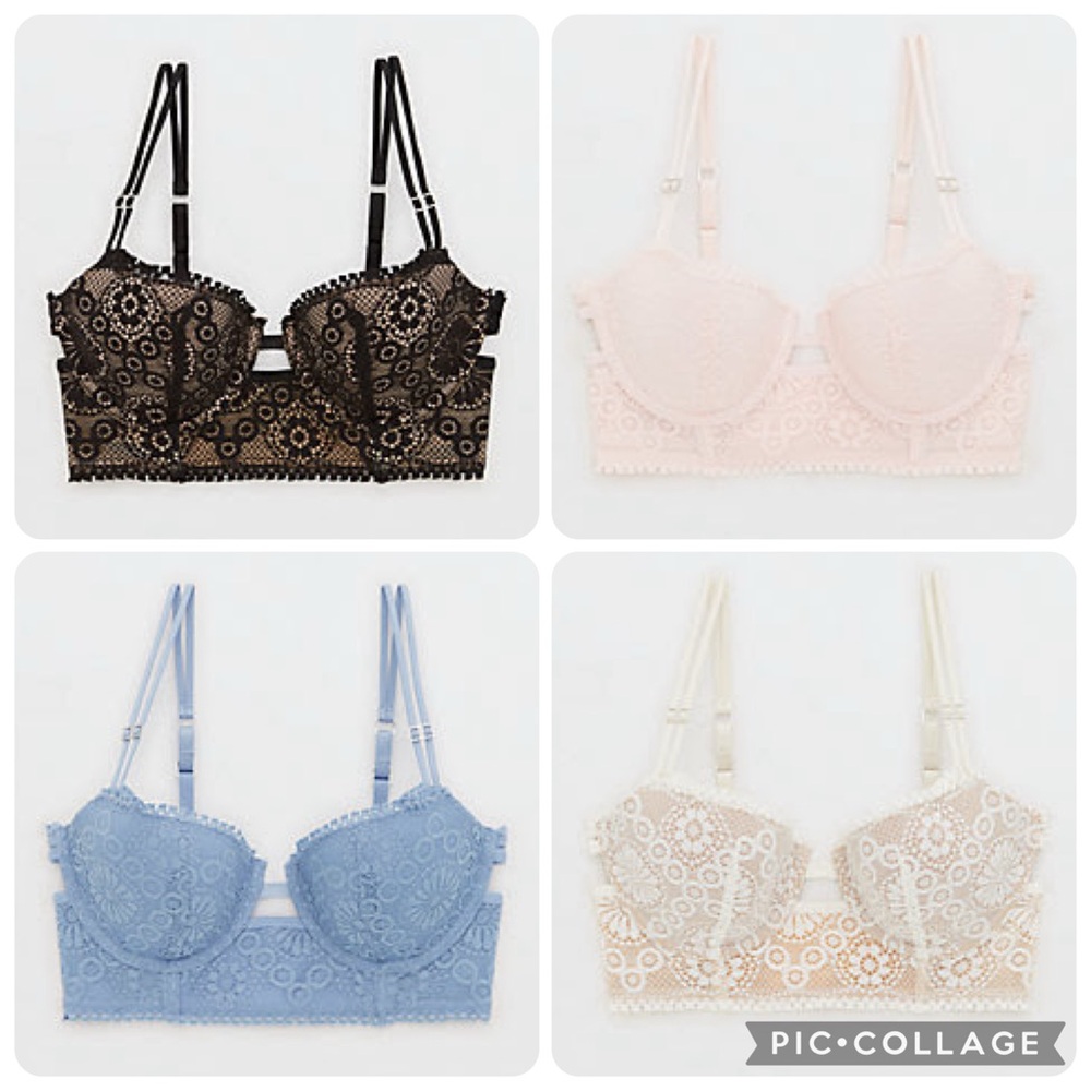 4 Aerie Real Power Balconette Joy Lace Bras